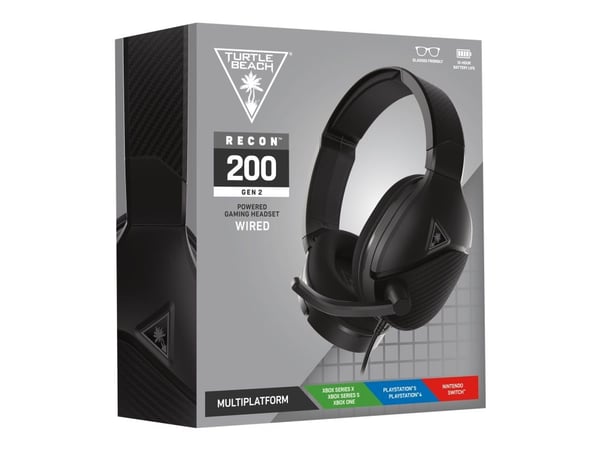 Turtle Beach Recon 200 Gen 2 - Hodesett - full størrelse - kablet - 3,5 mm jakk - svart