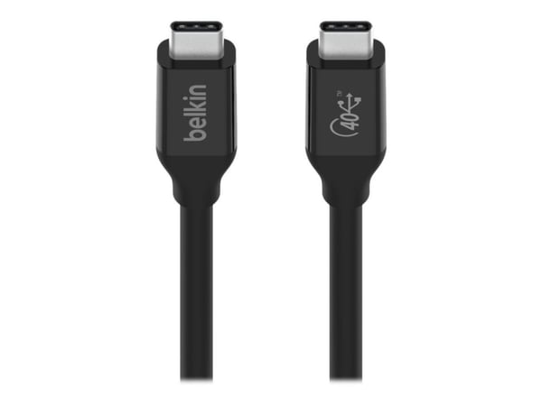 Belkin CONNECT - USB-kabel - USB-C (hane) till USB-C (hane) - USB 2.0 / USB 3.2 / USB4 / Thunderbolt 3 - 80 cm - USB-strömförsörjning (100W)