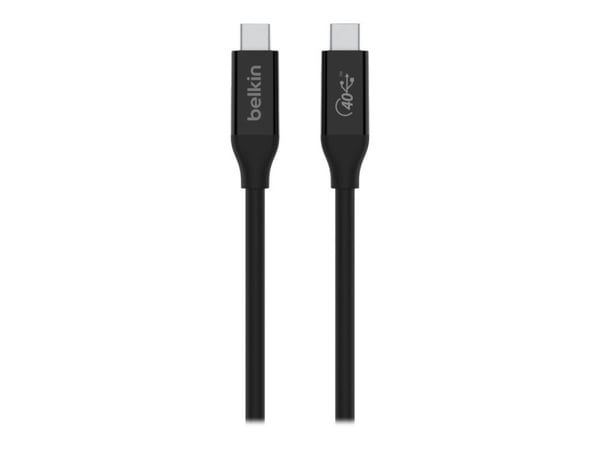 Belkin CONNECT - USB-kabel - USB-C (hane) till USB-C (hane) - USB 2.0 / USB 3.2 / USB4 / Thunderbolt 3 - 80 cm - USB-strömförsörjning (100W)