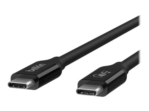 Belkin CONNECT - USB-kabel - USB-C (hane) till USB-C (hane) - USB 2.0 / USB 3.2 / USB4 / Thunderbolt 3 - 80 cm - USB-strömförsörjning (100W)