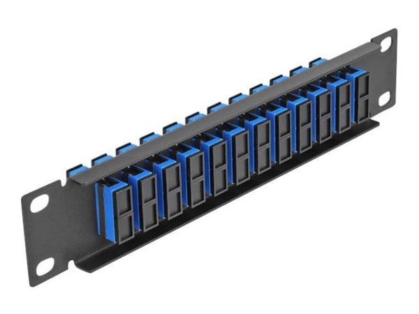 Delock - Patch-panel - stativmonterbar - SC Duplex SM X 12 - sort, blå - 1U - 10"