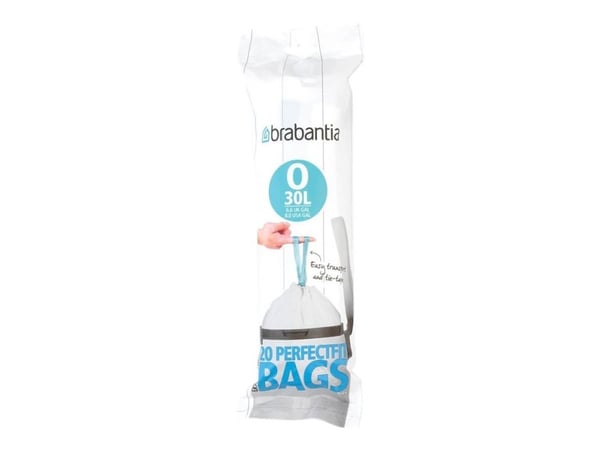 Brabantia PerfectFit - Søppeldunkfôr - trekksnor - 30 L - høytetthetspolyetylen (LDPE) - pakke av 20