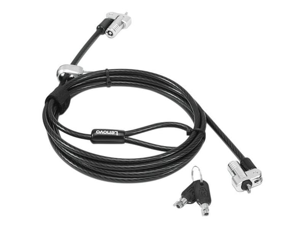 Kensington NanoSaver Twin Head - Turvakaapelilukko - musta - 1,8 m - ThinkBook 14s Yoga G2 IAP; ThinkPad L13 Yoga Gen 3; L14 Gen 3; P1 Gen 5; T14s ...
