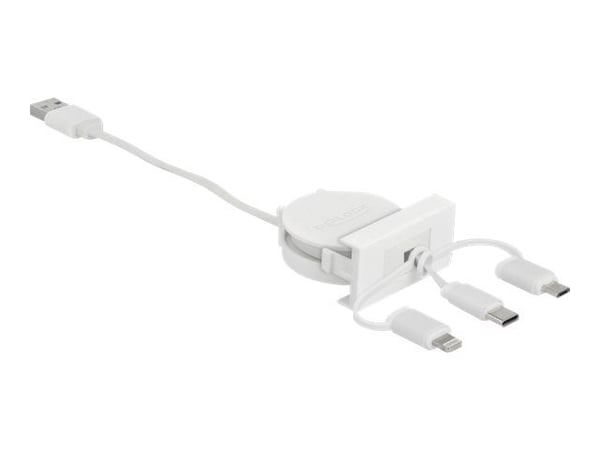 DeLOCK 81375, 0,5 m, USB A, USB C, USB 2.0, 480 Mbit/s, Valkoinen