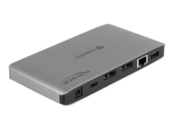 Delock - Dokkingstasjon - Thunderbolt 3 - 2 x DP - 1GbE