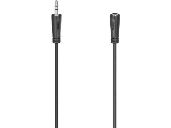 Hama - Lydforlengelseskabel - mini-phone stereo 3.5 mm plugg til mini-phone stereo 3.5 mm hunn - 3 m - svart