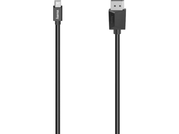Hama Essential Line - DisplayPort-kabel - Mini DisplayPort (hann) til DisplayPort (hann) - DisplayPort 1.2 - 1.5 m - 4 K 60 Hz (4096 x 2160) støtte...