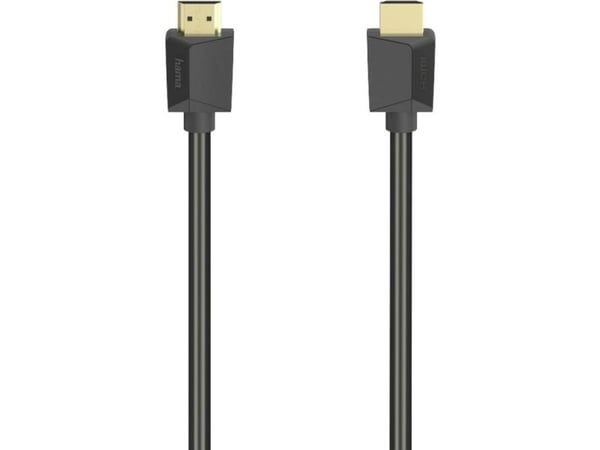 Hama Essential Line - High Speed - HDMI-kabel med Ethernet - HDMI hann til HDMI hann - 5 m - dobbeltisolert - svart - 4K Ultra HD-støtte
