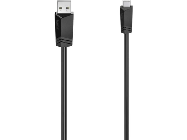 Hama 00200605, 0,75 m, Mini-USB B, USB A, USB 2.0, 0,48 Gbit/s, Svart