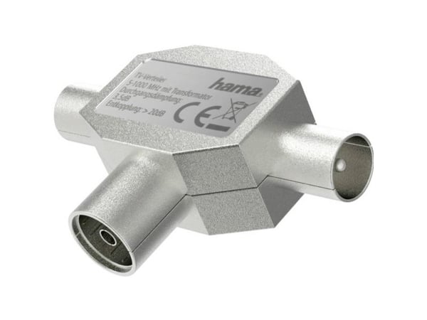 Hama 00205236, kaapelin jakaja, 4 - 1000 Mhz, hopea, metalli, 3,5 dB, koaksiaali