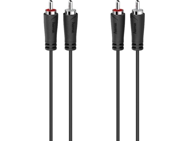 Hama 00205257, 2 x RCA, Hankjønn, 2 x RCA, Hankjønn, 1,5 m, Svart