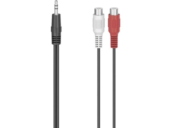 Hama Essential Line - Audioadapter - mini-phone stereo 3.5 mm hann til RCA hunn - 10 cm - svart