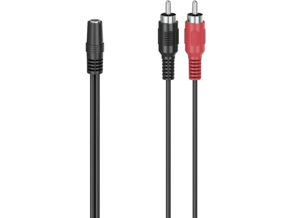 Hama Essential Line - Audioadapter - mini-phone stereo 3.5 mm hunn til RCA hann - 10 cm - svart
