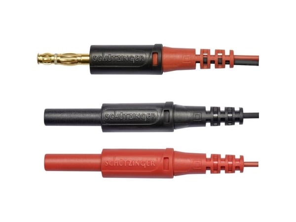 Schützinger AL 8618 / 2x0,5 / 10 / SW-RT Adapterledning [Stik 4 mm - Stik 4 mm] 10.00 cm Sort/rød 10 stk