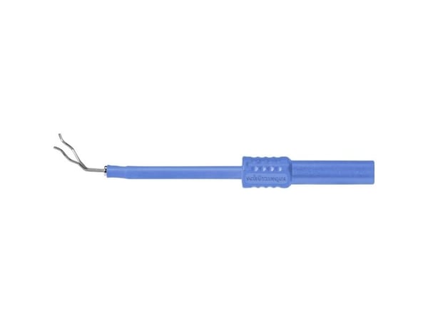 Schützinger tellerprøveklemme, 4 mm sokkel, blå, 1 stk. (ZPK 8188 Ni / BL)