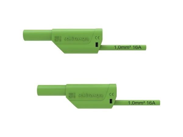 Schützinger VSFK 8700 / 1 / 50 / GN Turvatestausjohto [4 mm liitin - 4 mm liitin] 50,00 cm Vihreä 1 kpl