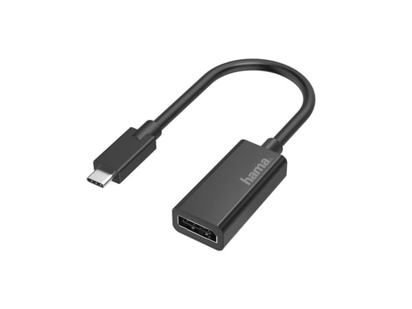 Hama - USB / DisplayPort-adapter - USB-C (hann) til DisplayPort (hunn) - Thunderbolt 3 - 4K-støtte - svart