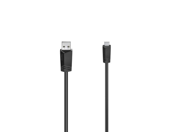 Hama 00200605, 0,75 m, Mini-USB B, USB A, USB 2.0, 0,48 Gbit/s, Svart