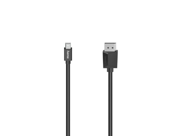 Hama Essential Line - DisplayPort-kabel - Mini DisplayPort (hann) til DisplayPort (hann) - DisplayPort 1.2 - 1.5 m - 4 K 60 Hz (4096 x 2160) støtte...
