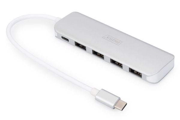 DIGITUS DA-70242-1 - Hub - 4 x SuperSpeed USB 3.0 + 1 x USB-C (strømlevering) - stasjonær