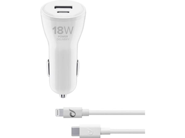 Cellularline CBRIPHKITC2L2PD30W, Automatisk, Cigartenner/lighter, 1 m, Hvit