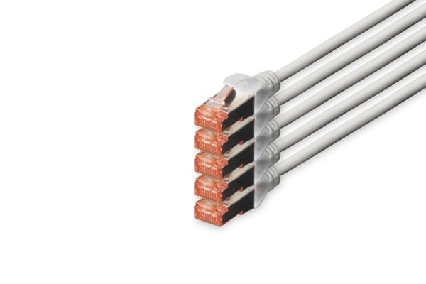 DIGITUS Professional - Koblingskabel - RJ-45 (hann) til RJ-45 (hann) - 15 m - SFTP, PiMF - CAT 6 - IEEE 802.3 - med støvel, halogenfri, uten hindri...