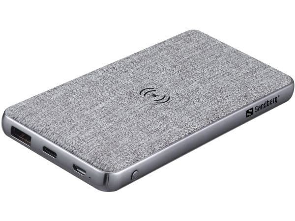 Sandberg - Trådløs nødlader - Li-pol - 10000 mAh - 37 Wh - 3 A - PD, QC 3.0 - 2 utgangskontakter (USB-C, USB) - på kabel: Micro-USB