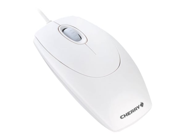 CHERRY WheelMouse - Mus - høyre- og venstrehåndet - optisk - 3 knapper - kablet - PS/2, USB - hvit/grå