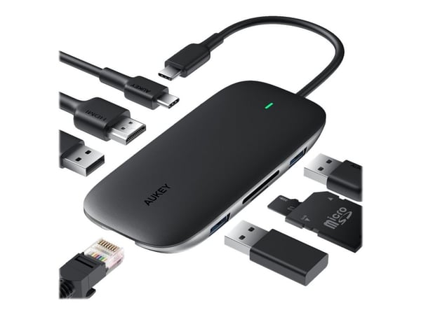 Aukey Unity Link PD III - Telakointiasema - USB-C - HDMI - GigE