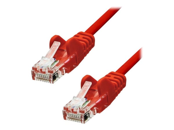 ProXtend - Koblingskabel - RJ-45 (hann) til RJ-45 (hann) - 25 cm - UTP - CAT 5e - formstøpt, uten hindringer - rød
