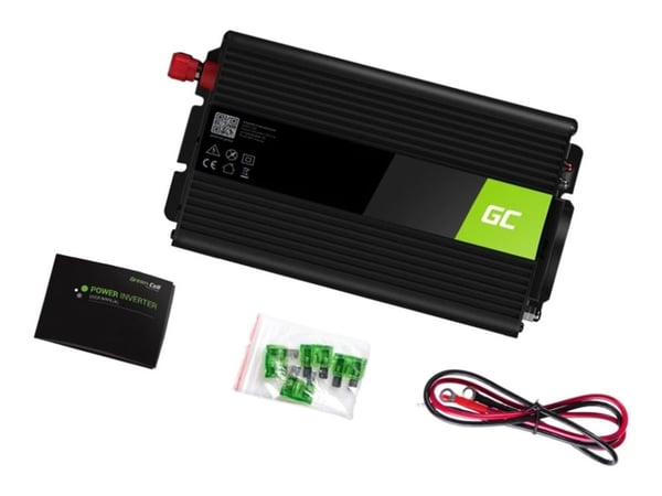 Green Cell - DC til AC-omformer - DC 24 V - 1000 Watt - utgangskontakter: 1 - svart