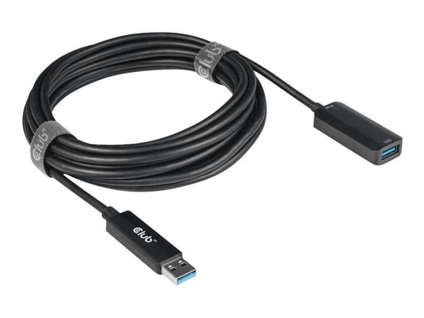CLUB3D USB 3.2 Gen2 Type A Extension Cable 10Gbps M/F 5m/16.40ft, 5 m, USB A, USB A, USB 3.2 Gen 2 (3.1 Gen 2), 10 Mbit/s, Musta