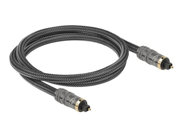 Delock - Digital audiokabel (optisk) - SPDIF - TOSLINK hann til TOSLINK hann - 1 m - fiberoptisk - antrasitt
