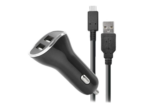 Steelplay - Bilstrømadapter - 2.6 A - 2 utgangskontakter (USB) - på kabel: USB-C - for Nintendo Switch