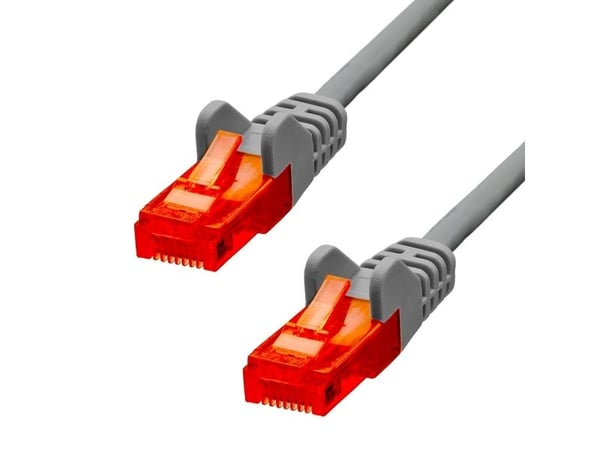 ProXtend - Koblingskabel - RJ-45 (hann) til RJ-45 (hann) - 7 m - 5 mm - UTP - CAT 6 - IEEE 802.3af - med støvel, uten hindringer, flertrådet - grå