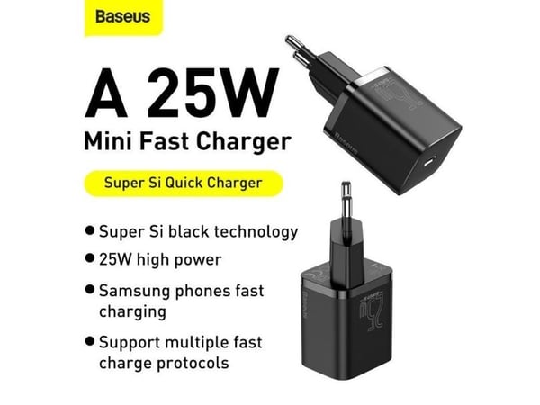 Baseus TZCCSUP-L01, Sisätila, AC, USB, 1 m, Musta