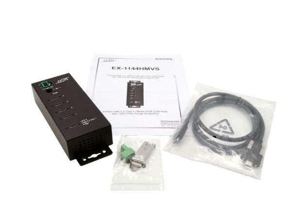 EXSYS EX-1144HMVS, USB 3.2 Gen 1 (3.1 Gen 1) Type-C, USB 3.2 Gen 1 (3.1 Gen 1) Type-C, Lajittelu, metallia
