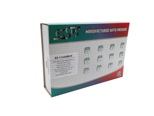 EXSYS EX-1144HMVS, USB 3.2 Gen 1 (3.1 Gen 1) Type-C, USB 3.2 Gen 1 (3.1 Gen 1) Type-C, Lajittelu, metallia