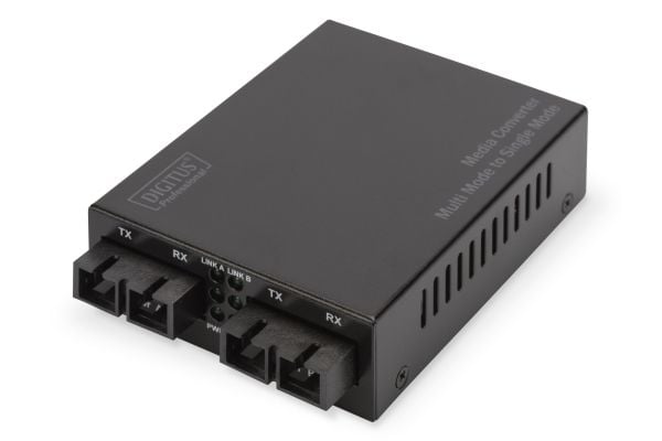 DIGITUS Professional DN-82124 - Medieomformer - 1GbE - 1000Base-SX - SC flermodus / SC-enkeltmodus - opp til 20 km - 850 nm / 1310 nm