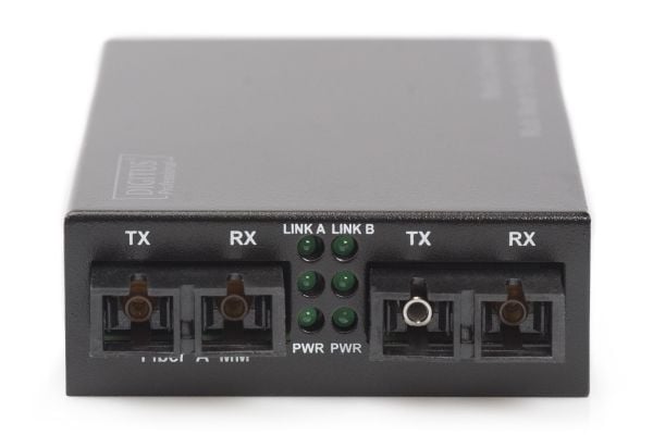 DIGITUS Professional DN-82124 - Medieomformer - 1GbE - 1000Base-SX - SC flermodus / SC-enkeltmodus - opp til 20 km - 850 nm / 1310 nm