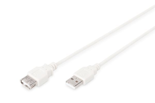 ASSMANN - USB forlængerkabel - USB (han) til USB (hun) - USB 2.0 - 1.8 m - formet - beige