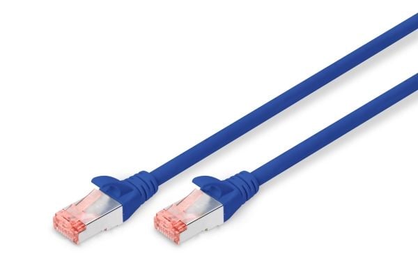 DIGITUS Patch Cable - Patchkabel - RJ-45 (han) til RJ-45 (han) - 3 m - SFTP - CAT 6 - booted, halogenfri, knastfri - blå, RAL 5017