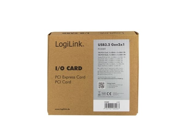 PCI EXPRESS-KORT USB 3.2 GEN2X1 1X USB-C PD 3.0 & 1X USB 3.0