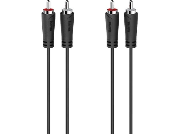 Hama 00205093, 2 x RCA, Hankjønn, 2 x RCA, Hankjønn, 5 m, Svart