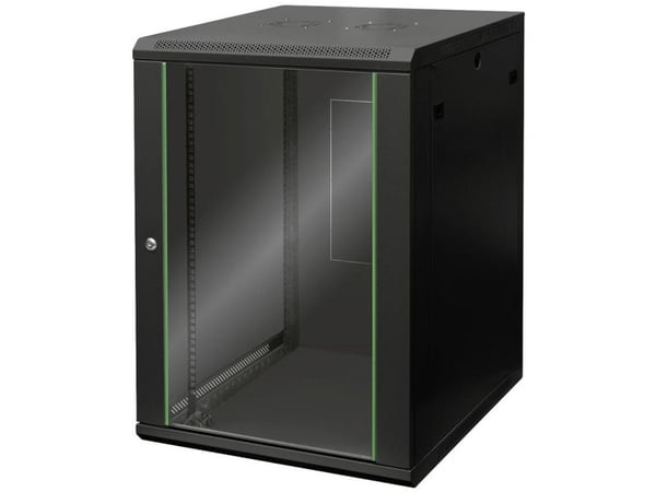 DIGITUS Dynamic Basic DN-19 16U-6/6-EC-SW - Rack skap - veggmonterbar - svart, RAL 9005 - 16U - 19"