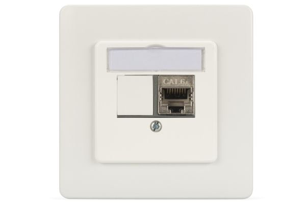 DIGITUS Leerdose für Keystone Module straight, 50x50/80x80, 2xKeystone wh