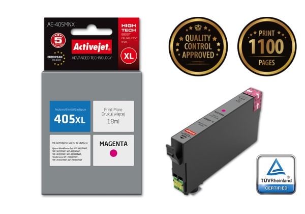 Activejet AE-405MNX muste (erstatning Epson 405XL C13T05H34010; Supreme; 18 ml; rød)