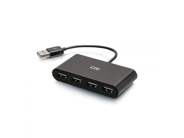 C2G 4-porttinen USB-A-keskitin - Keskitin - 4 x USB 2.0 - pöytätietokoneet