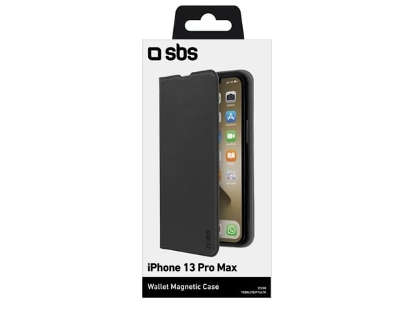 SBS TEBKLITEIP1367K, Lommebok-etui, Apple, iPhone 13 Pro Max, 17 cm (6.7"), Svart