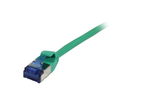 Patchkabel RJ45 CAT6A 500 MHz 0,25 m grønn UFTP slimline rund d38mm TPESuperflex AWG32 Synergy 21